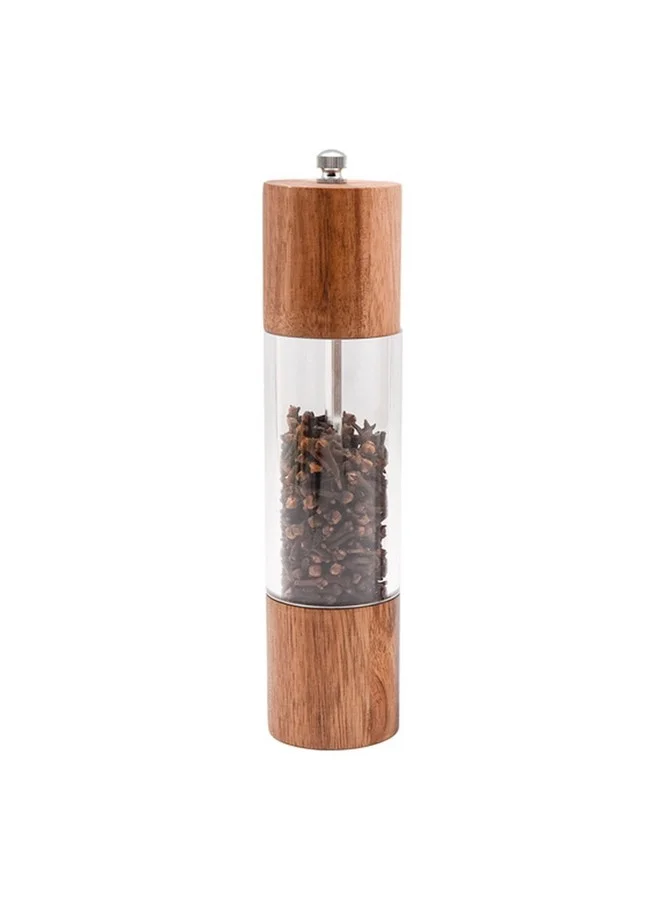 Bien Servi High Quality Acacia Wood Pepper Storage Jar Brown and Clear 20.3 x 5 x 5 cm SP10720A
