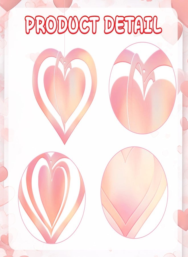 WEEPA Valentines Hanging Decorations 3D Hanging Swirls Heart Garland Ornaments for Bridal Shower Engagement Mother's Day Anniversary Party Supplies- 24 Pack - Image 3