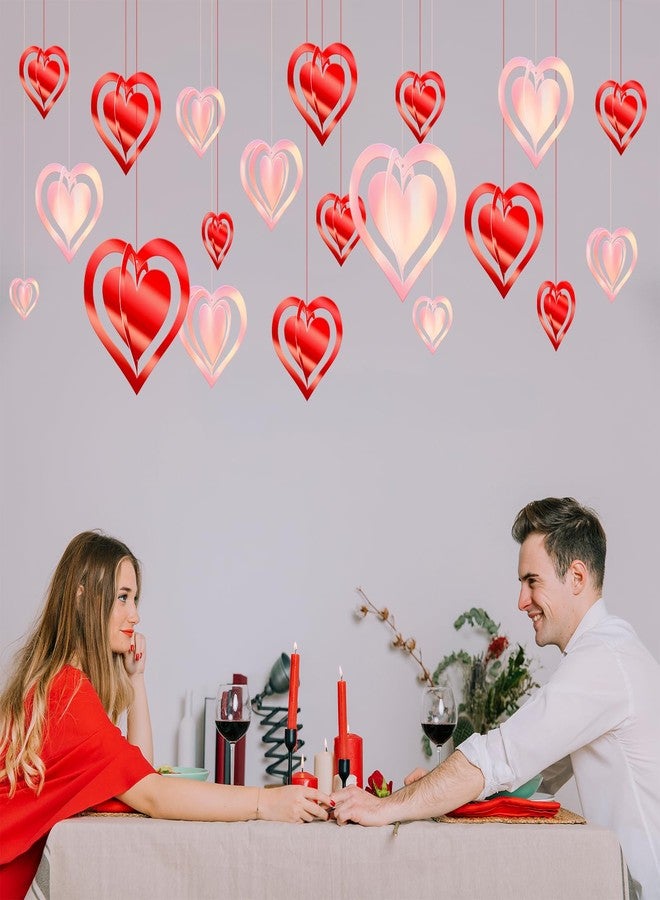 WEEPA Valentines Hanging Decorations 3D Hanging Swirls Heart Garland Ornaments for Bridal Shower Engagement Mother's Day Anniversary Party Supplies- 24 Pack - Image 5