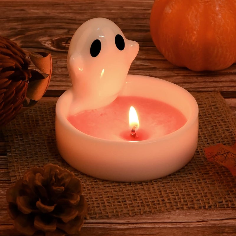 FirstTry Candle Holder Resin Mold I 3D Cartoon Ghost Shape Tealight Epoxy Deep Casting Silicone Mould I for DIY Art Craft Candlestick Jewelry Storage Box Trinket Container Home Decoration - 1 Pcs - Image 5
