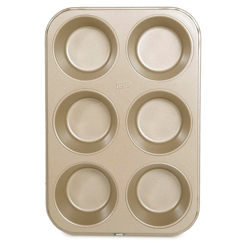 Glad Jumbo Muffin Pan Nonstick - Heavy Duty Metal Cupcake Tin with Large Baking Cups, Jumbo 6-Cup - Image 2