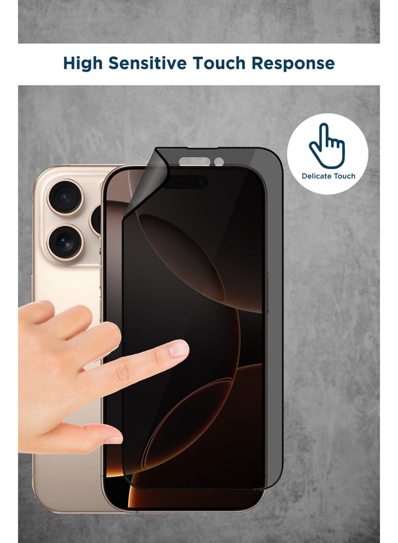 For Apple iPhone 16 Pro Max - Matte Privacy Flexible Ceramic Anti-Spy Privacy Screen Protector - Delicate Touch , Higher Transparency , Easy to Install ,Anti-scratch and Bubble-free Screen Protector - Image 4