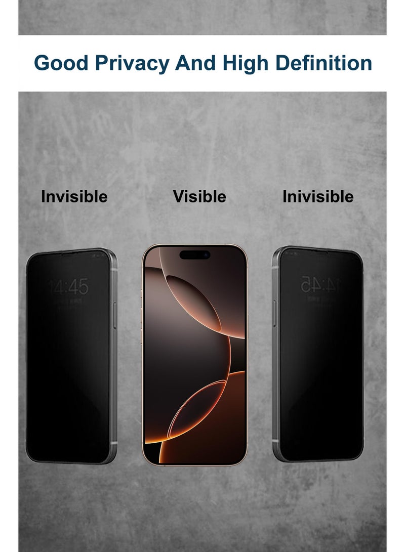For Apple iPhone 16 Pro Max - Matte Privacy Flexible Ceramic Anti-Spy Privacy Screen Protector - Delicate Touch , Higher Transparency , Easy to Install ,Anti-scratch and Bubble-free Screen Protector - Image 3