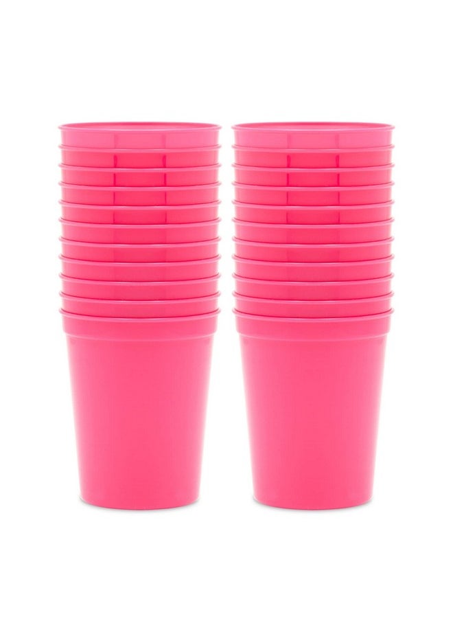 Blue Panda - 24-Pack 16-Ounce Hot Pink Plastic Stadium Cups, Bulk Reusable Tumblers For All Occasions And Celebrations - Image 1