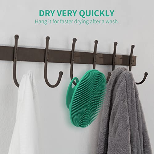 BEAUTAIL Silicone Body Scrubber Shower Bath Brush, More Hygienic Than Traditional Loofah, Lather Nicely, Long Lasting, Gentle Exfoliating For Women Men Baby Sensitive Skin, 1 Pack, Green - Image 5