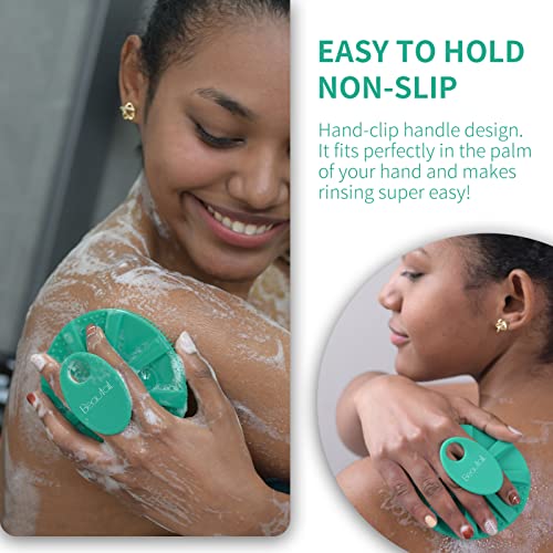 BEAUTAIL Silicone Body Scrubber Shower Bath Brush, More Hygienic Than Traditional Loofah, Lather Nicely, Long Lasting, Gentle Exfoliating For Women Men Baby Sensitive Skin, 1 Pack, Green - Image 4