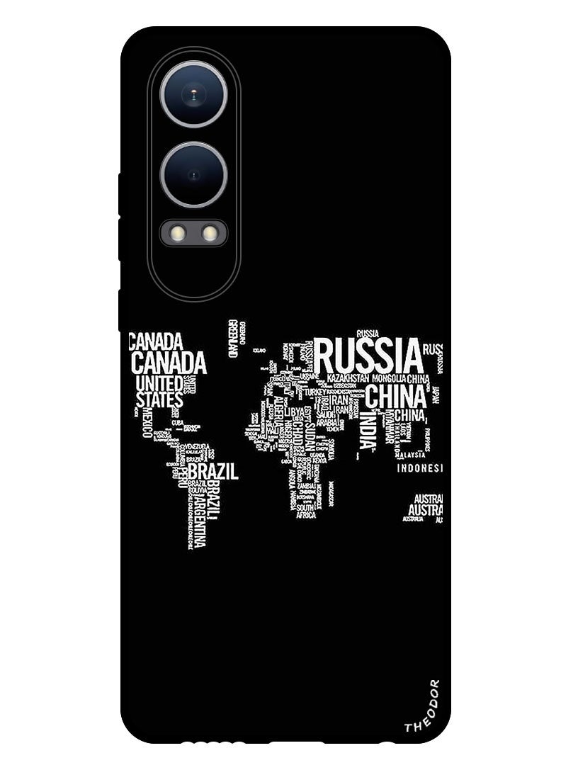 Theodor Protective Case Anti Scratch Shock Proof Bumper Cover For OnePlus Nord CE4 Lite Written World Map - Image 1
