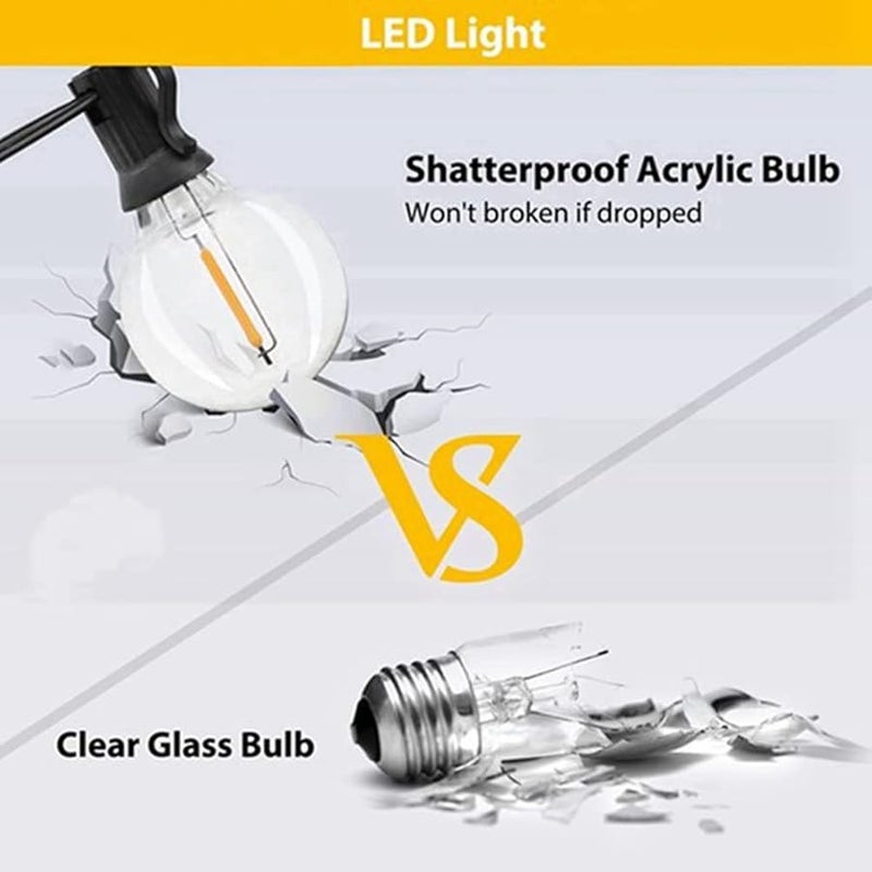 6Pcs Shatterproof G40 LED Globe Bulbs E12 Screw Base Warm White For Solar String Lights - Image 3