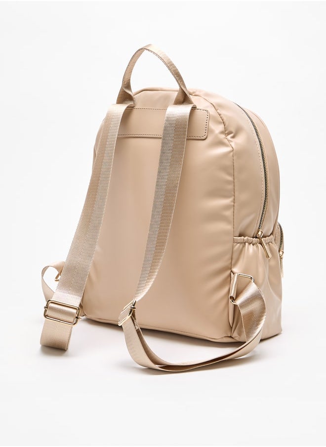 Flora Bella By Shoexpress Quilted Backpack with Adjustable Straps and Zip Closure  - Image 3