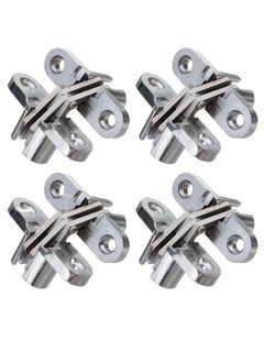 Y&D 2 Pairs Hidden Cabinet Hinge, for Stainless Steel Invisible Door, with Screws Furniture Drawer Window, Leaf Height 1-3/4''  - Image 1