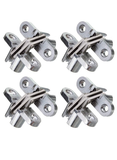 2 Pairs Hidden Cabinet Hinge, for Stainless Steel Invisible Door, with Screws Furniture Drawer Window, Leaf Height 1-3/4''