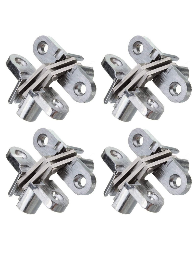 Y&D - 2 Pairs Hidden Cabinet Hinge, for Stainless Steel Invisible Door, with Screws Furniture Drawer Window, Leaf Height 1-3/4'' - Image 1