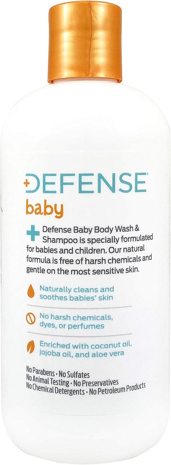 Defense Soap شامبو وغسول جسم للأطفال من ديفنس صابون مع زيت شجرة الشاي وزيت جوز الهند وزيت الأوكالبتوس وزيت الزيتون والألوة 12 أونصة سائلة - Image 4