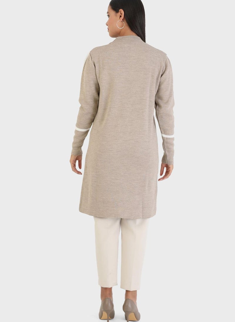 Refka by modanisa - Stripe Detail Crew Neck Tunic - Image 1