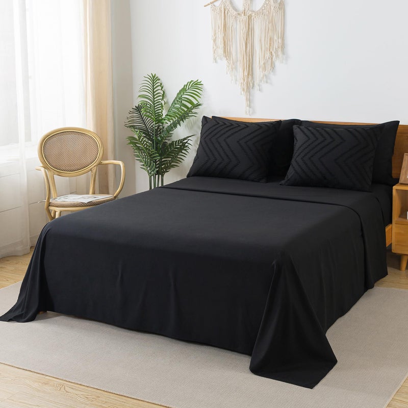Litanika Black King Size Comforter Set with Sheets - 7 Pieces Bed in a Bag King Tufted Complete Beddding Sets with Comforter  Sheets  Pillowcases & Shams - Image 4