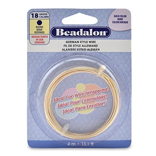 Beadalon German Style Wrapping Wire Round Gold Color 18 Gauge 4 m 13 ft - Image 1