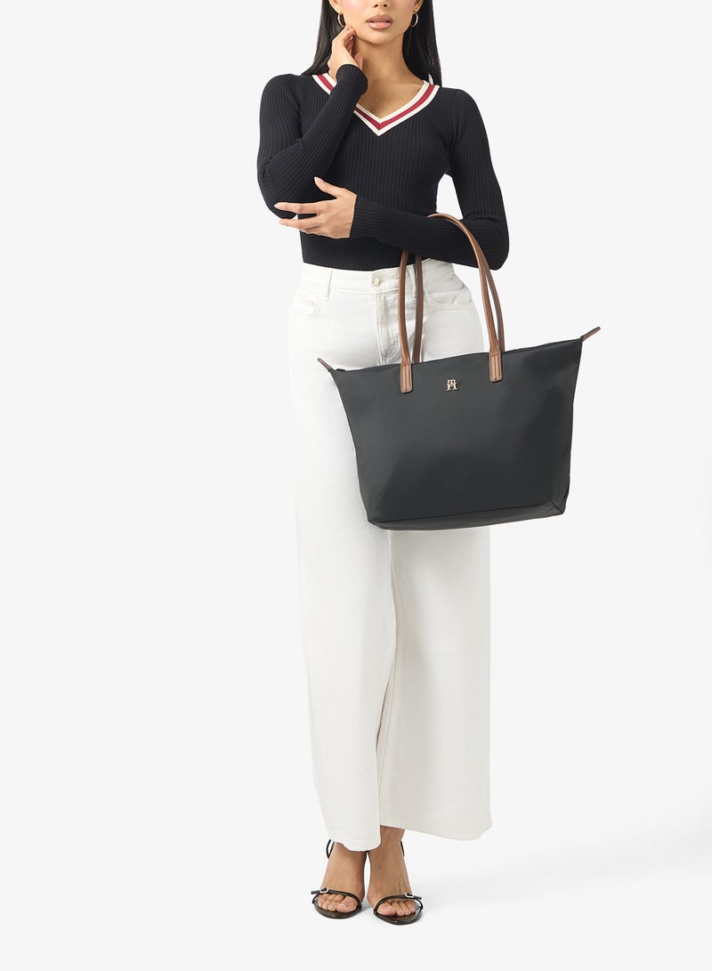 TOMMY HILFIGER TH Monogram Plaque Nylon Tote Bag - Image 1