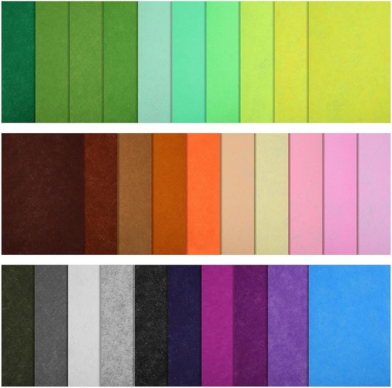 60 Pcs Felt Fabric Squares 30x20cm for Sewing Embroidery DIY Crafts Random Colors - Image 1