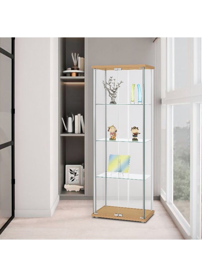 Home Box Dover Curio Cabinet with 2 Doors and 3 Shelf  - Image 1