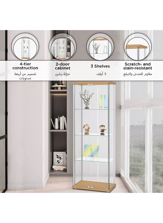Dover Curio Cabinet with 2 Doors and 3 Shelf