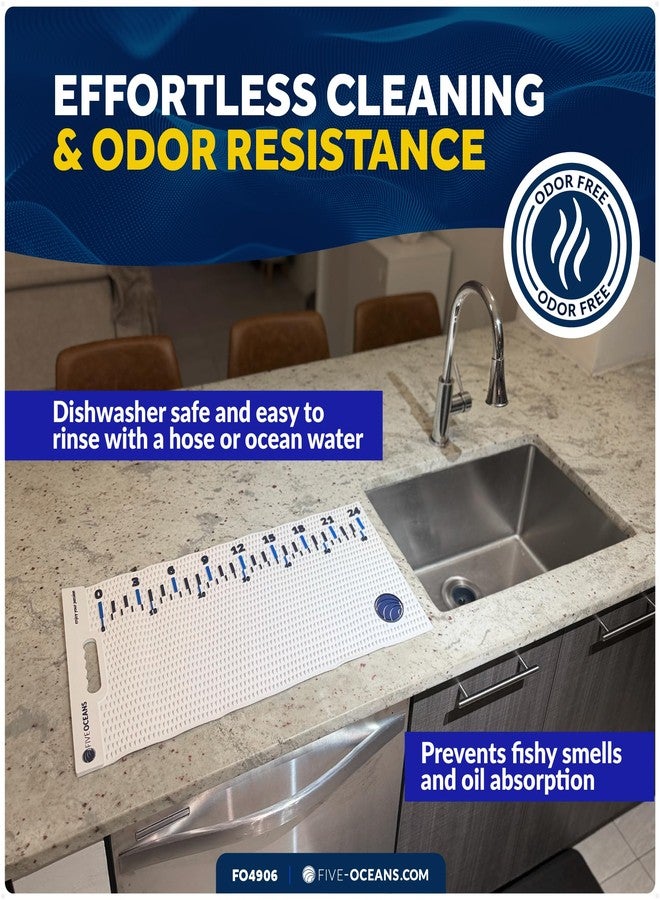 Five Oceans Fish Fillet Mat 28"x14" - Non-Slip Roll-Up Cutting Board for Boat & Fishing - Heavy-Duty, UV & Saltwater Resistant - FO4906 - Image 4