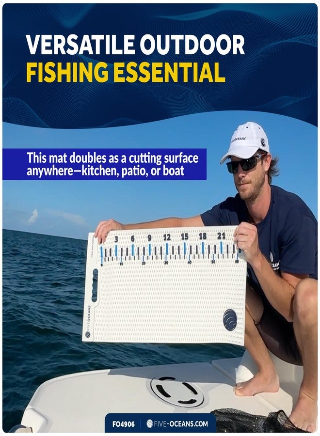 Five Oceans Fish Fillet Mat 28"x14" - Non-Slip Roll-Up Cutting Board for Boat & Fishing - Heavy-Duty, UV & Saltwater Resistant - FO4906 - Image 3