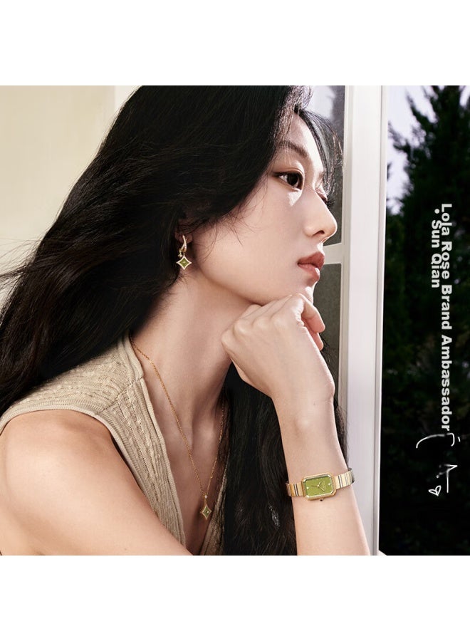 Lola Rose New Square Sugar Green Watch, Luxury Women's Watch, Steel Strap, Birthday Gift For Girlfriend - Image 3