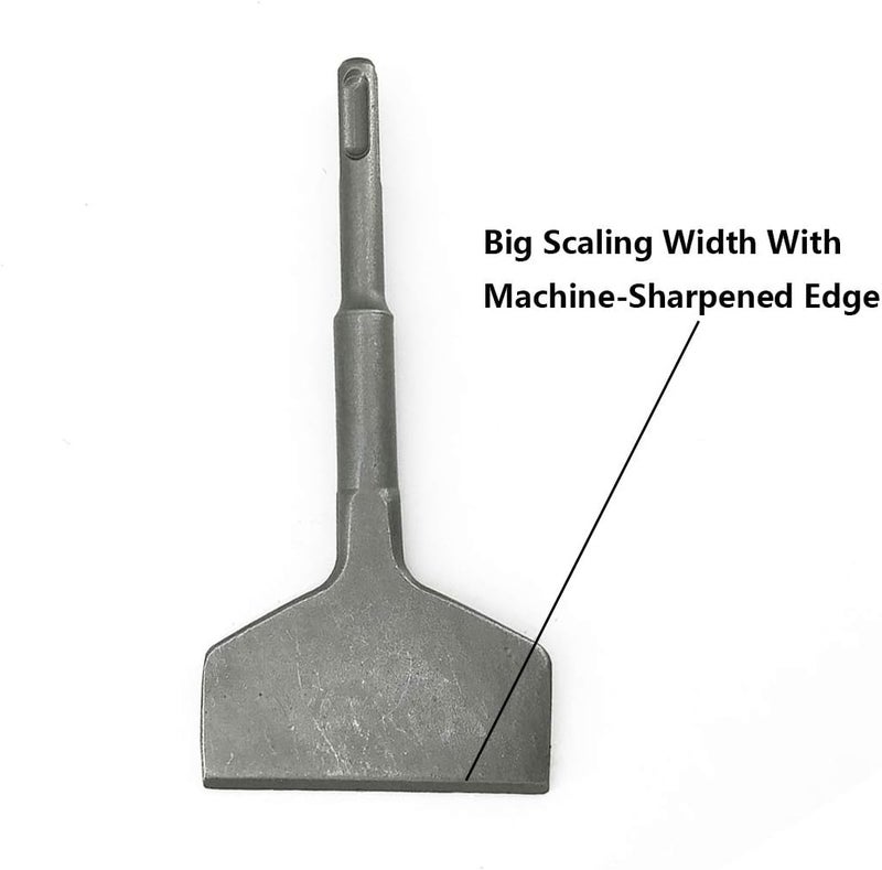 SPKLINE 3" x 6.5" Concrete Tile Thinset Scaling Chisel SDS-Plus Shank Thinset Tile Scraper Flat Wide Chisel Bit Floor Scraper Works with SDS+ Rotary Hammers and Demolition Hammers - Image 4