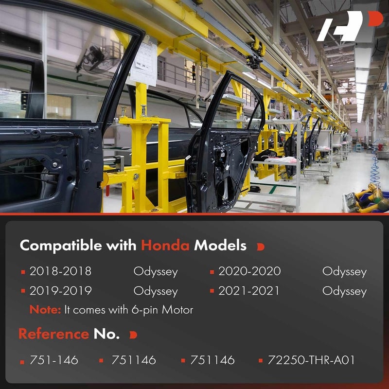 A-Premium Electric Power Window Regulator with Motor for Honda Odyssey 2018-2021, Front Left Driver Side - Image 3