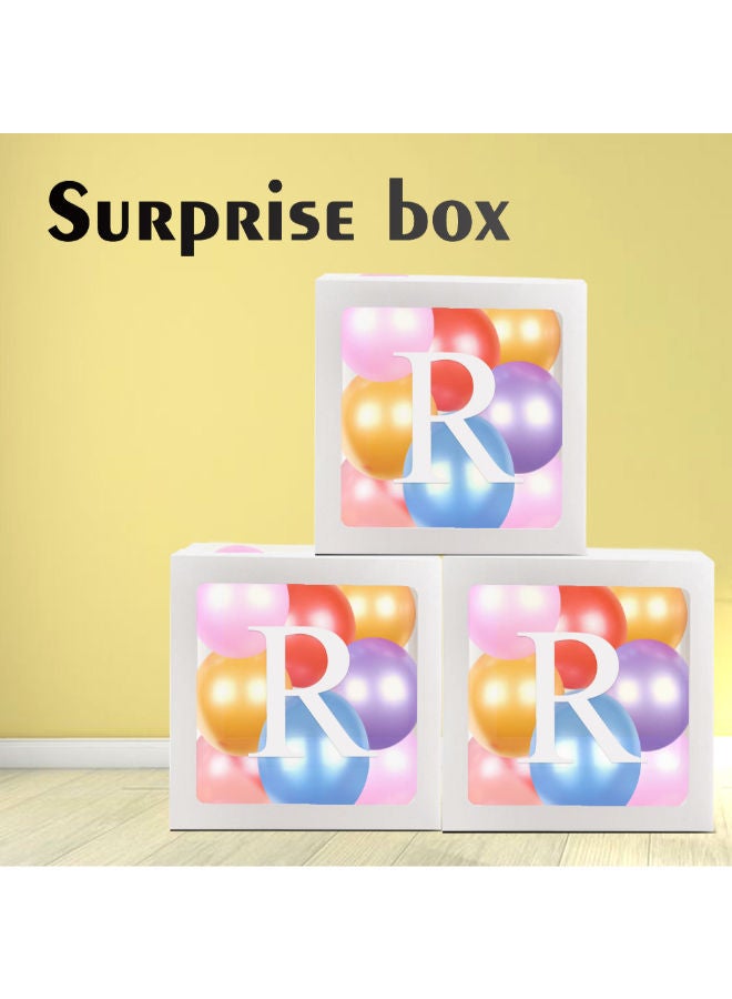 NIBEMINENT Letter R Transparent Balloon Decoration Box 30 x 30centimeter - Image 2