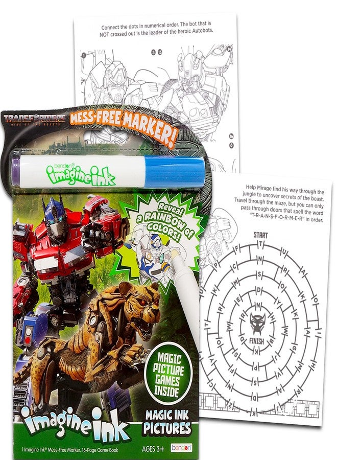 Imagine Ink Transformers Imagine Ink Coloring Book Bundle with Stickers (Includes Mess-Free Marker) - Image 2