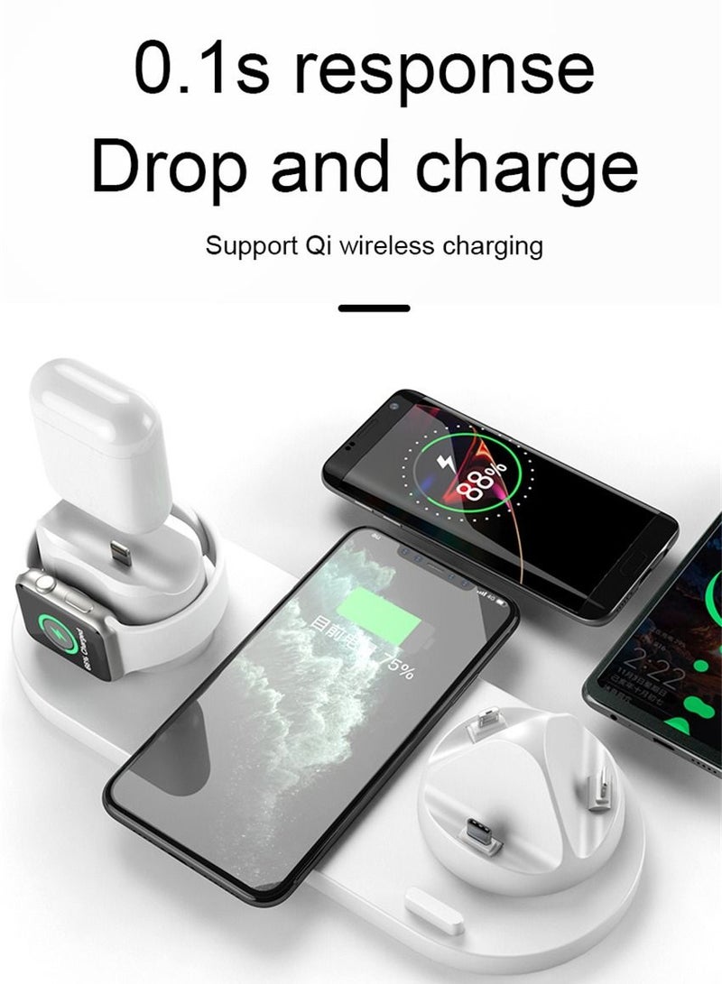 6 in 1 Wireless Charger Stand Pad for Apple Watch/AirPods Pro/iPhone 13/12/11/11pro/11pro Max/X/XS/XR Samsung S20/S10, Charging Dock Station for Other Qi Phones  - Image 3