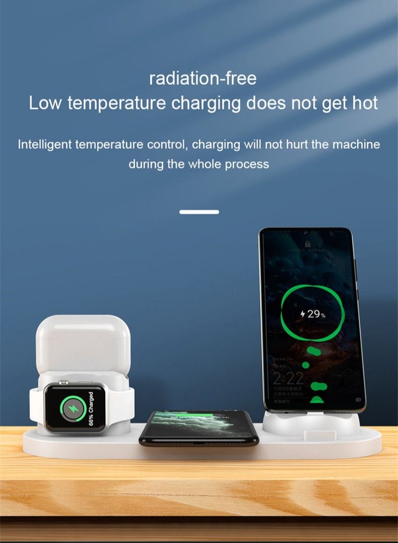 6 in 1 Wireless Charger Stand Pad for Apple Watch/AirPods Pro/iPhone 13/12/11/11pro/11pro Max/X/XS/XR Samsung S20/S10, Charging Dock Station for Other Qi Phones  - Image 4