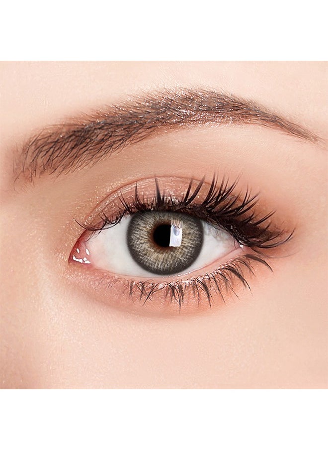 UYAAI Gray Lens Yearly Colored Contact Lenses, Unisex Cosmetic Contact Lenses, Natural Fashion Lenses, With Casees  - Image 2