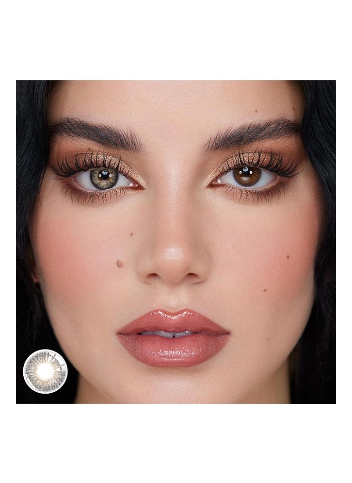 UYAAI Gray Lens Yearly Colored Contact Lenses, Unisex Cosmetic Contact Lenses, Natural Fashion Lenses, With Casees  - Image 3