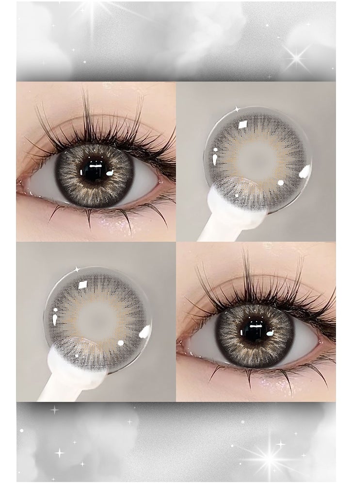 UYAAI Gray Lens Yearly Colored Contact Lenses, Unisex Cosmetic Contact Lenses, Natural Fashion Lenses, With Casees  - Image 4