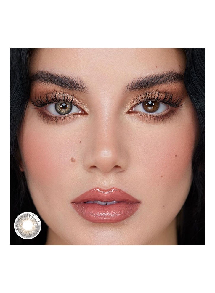 يواي عدسات لاصقة ملونة سنوية رمادية اللون، عدسات لاصقة تجميلية للجنسين، عدسات طبيعية عصرية، 42٪ ماء - Image 4