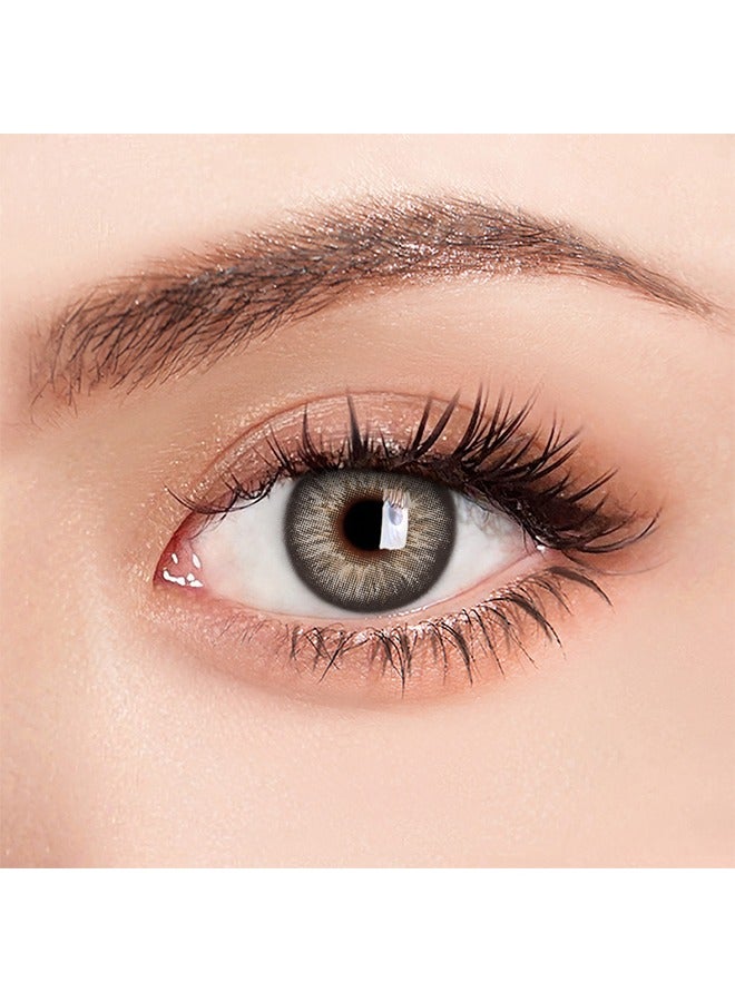 يواي عدسات لاصقة ملونة سنوية رمادية اللون، عدسات لاصقة تجميلية للجنسين، عدسات طبيعية عصرية، 42٪ ماء - Image 3