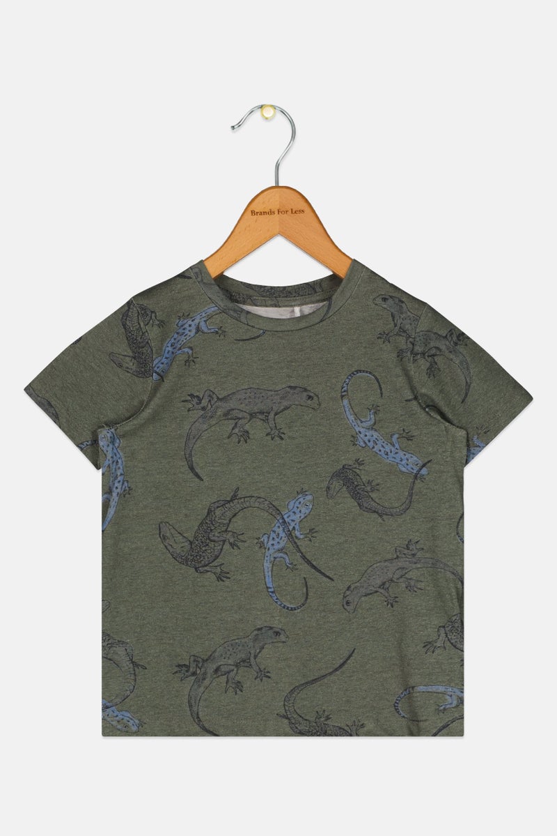 NAME IT تي شيرت قصير الأكمام للأولاد الصغار بطبعة شاملة، متعدد الألوان - Image 1