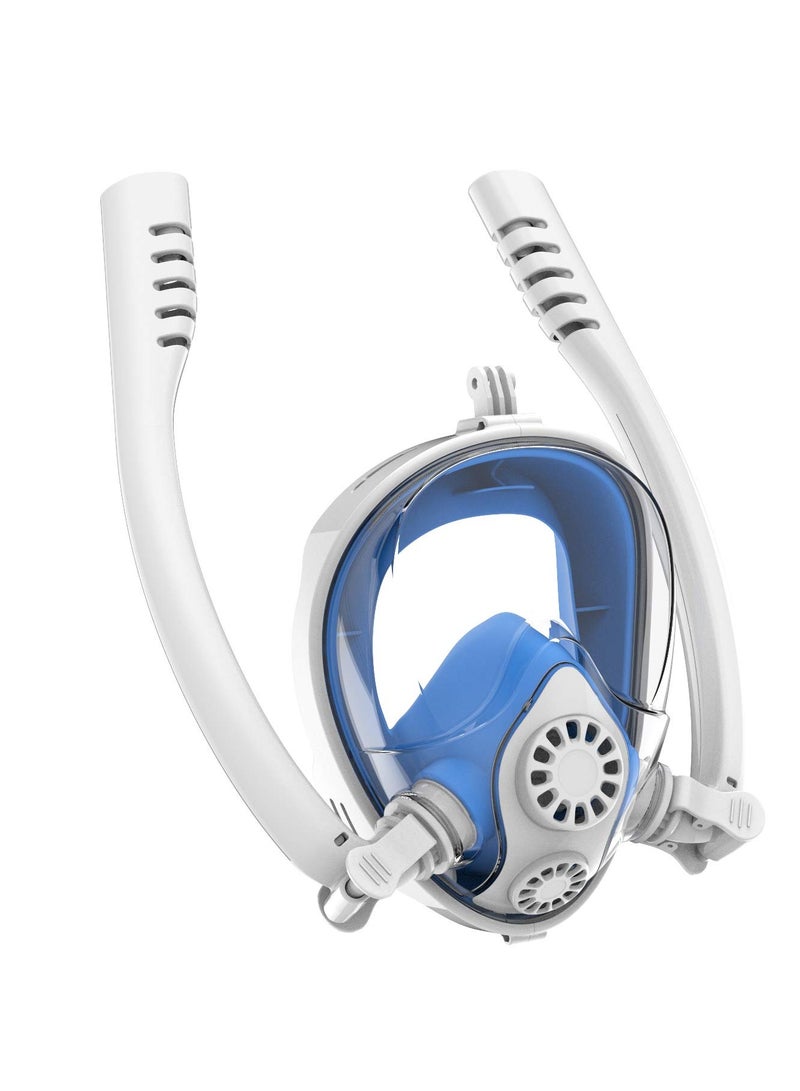 Captaintech Full Face Snorkel Mask with Anti Fogging Design for Clear Vision, 180 Degree Panoramic View, Ideal for Scuba Diving and Snorkeling for All Ages - Image 1