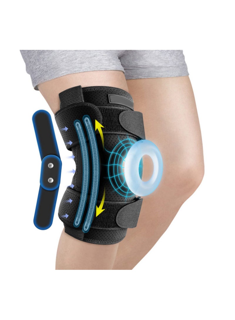 SOLARAE Hinged Knee Brace Upgraded Support for Knee Pain/Removable Dual Metal Hinges & Built-in Side Spring Stabilizers - Adjustable for Men and Women Surgery Recovery or Injury Prevention (M) - Image 1