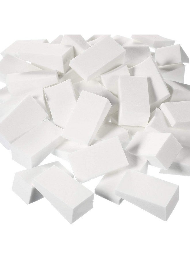 TecUnite 100 Pieces Cosmetic Sponges Latex Makeup Foam Wedges Foundation Beauty Tools (White) - Image 1
