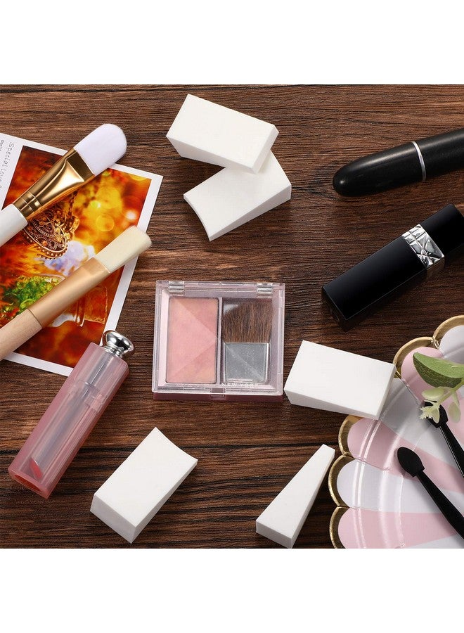 TecUnite 100 Pieces Cosmetic Sponges Latex Makeup Foam Wedges Foundation Beauty Tools (White) - Image 2