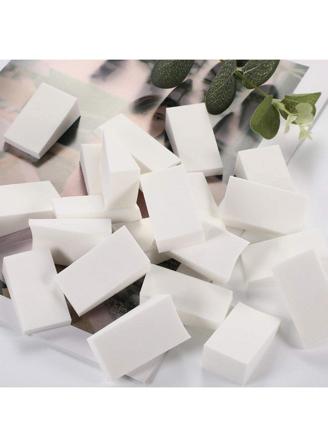 TecUnite 100 Pieces Cosmetic Sponges Latex Makeup Foam Wedges Foundation Beauty Tools (White) - Image 3