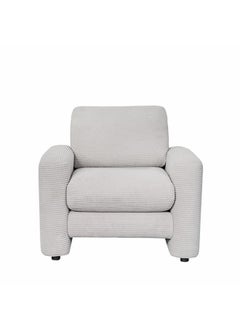 DANUBE HOME Miles 1 Seater Fabric Sofa Armchair Modern Design Single Seater Accent Chair Comfortable Living Room Furniture L91Xw85Xh85Cm - Light Grey  - Image 1