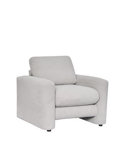 DANUBE HOME Miles 1 Seater Fabric Sofa Armchair Modern Design Single Seater Accent Chair Comfortable Living Room Furniture L91Xw85Xh85Cm - Light Grey  - Image 3