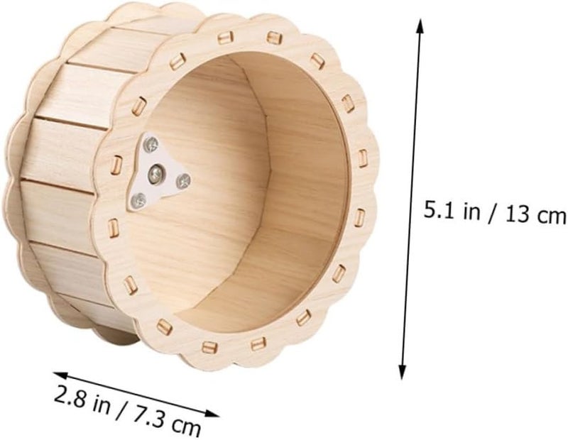 Silent Wooden Hamster Wheel Smooth Rounded Edges Quiet Spinner for Hamsters Gerbils - Image 3