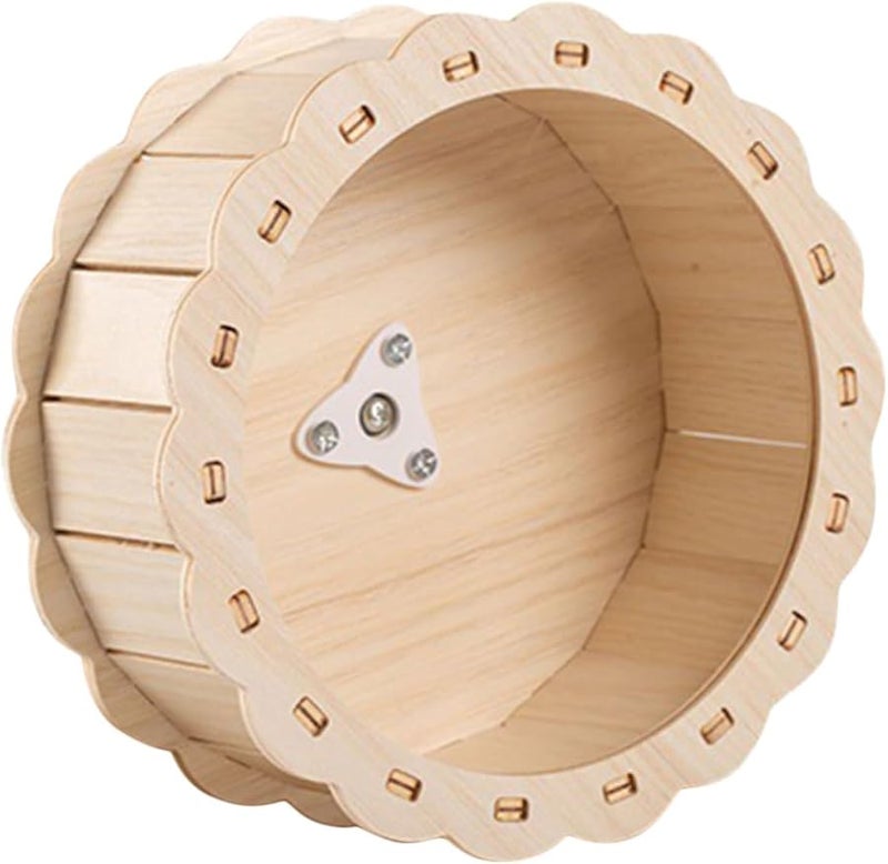 Silent Wooden Hamster Wheel Smooth Rounded Edges Quiet Spinner for Hamsters Gerbils - Image 1