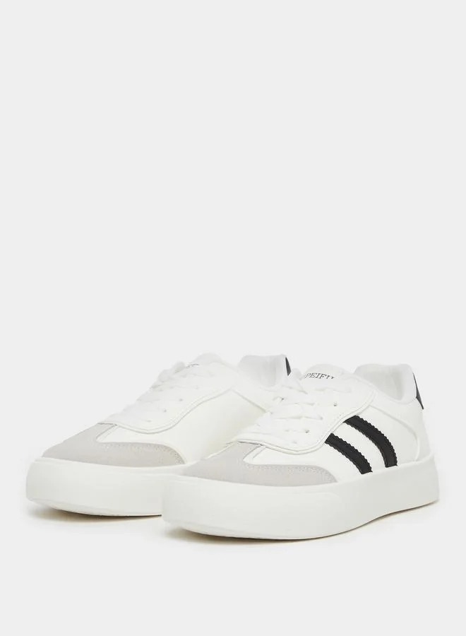 Styli Styli Striped Lace Up Sneakers