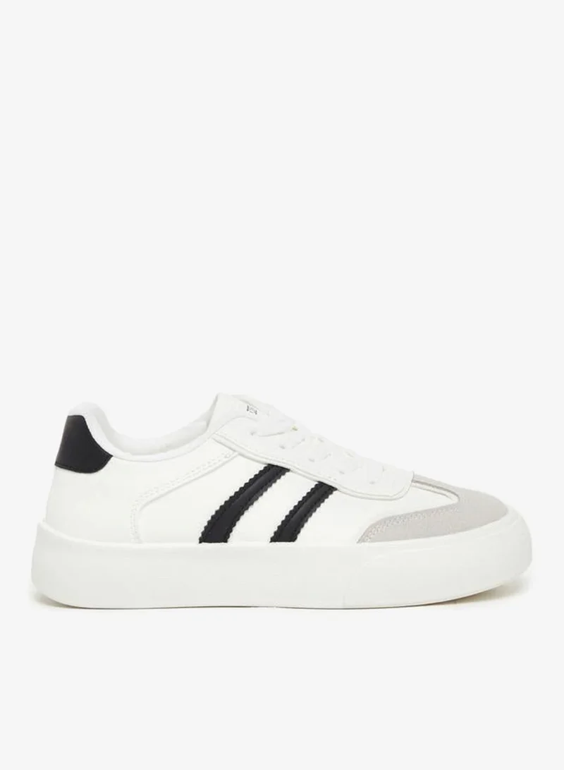 Styli Active Striped Lace Up Sneakers